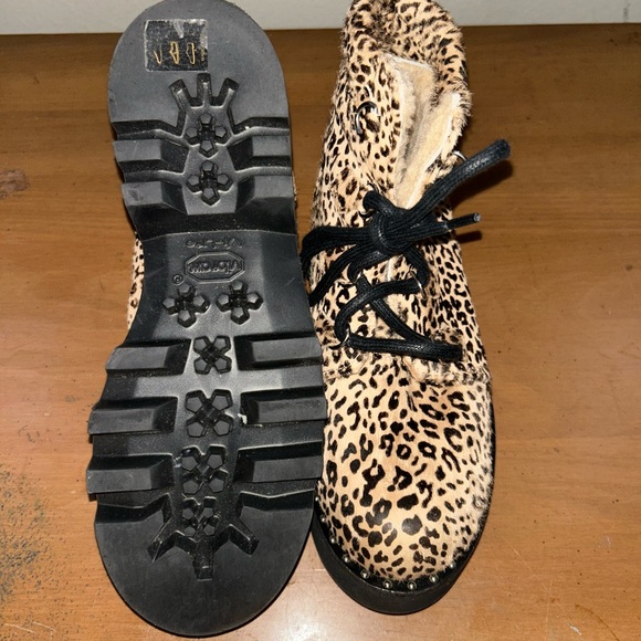 Montelliana Calf Hair Animal Print Combat Boots - Picture 4 of 5